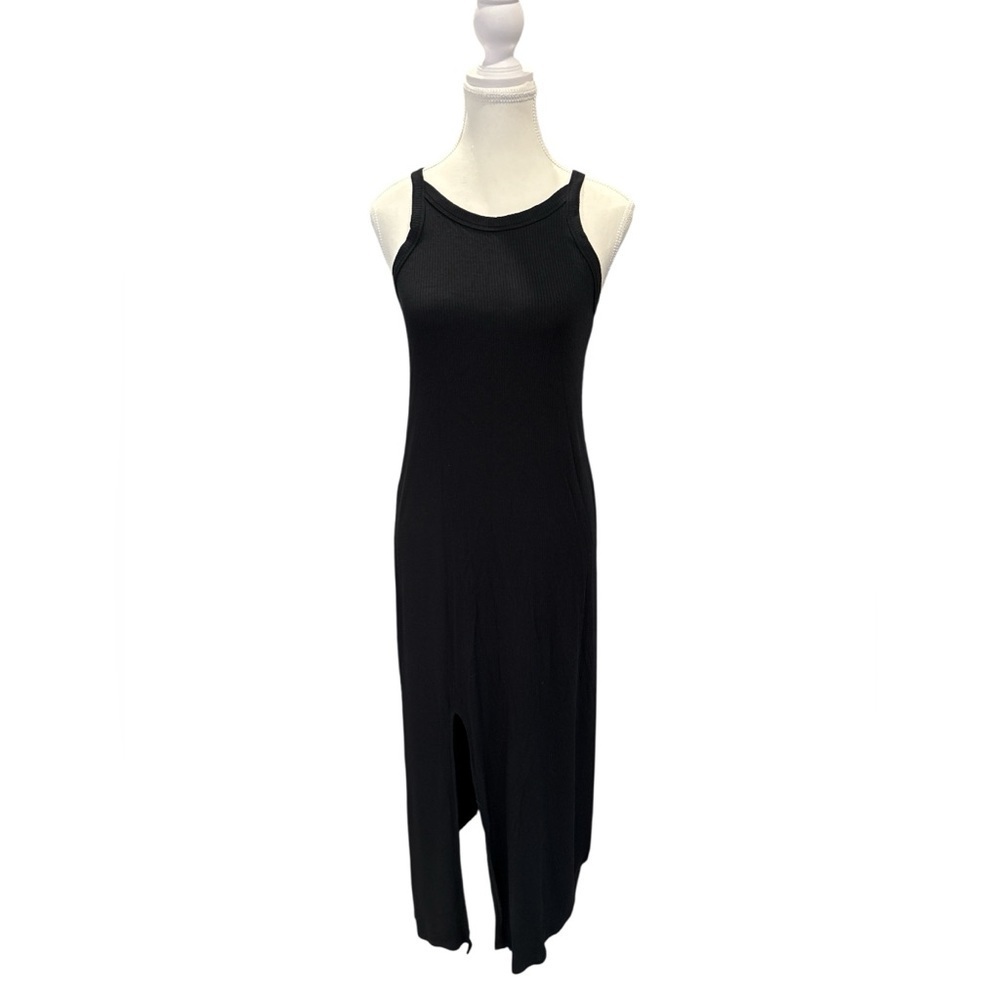 BE COOL Black Full Length Ribbed Dress Racerback Style Top